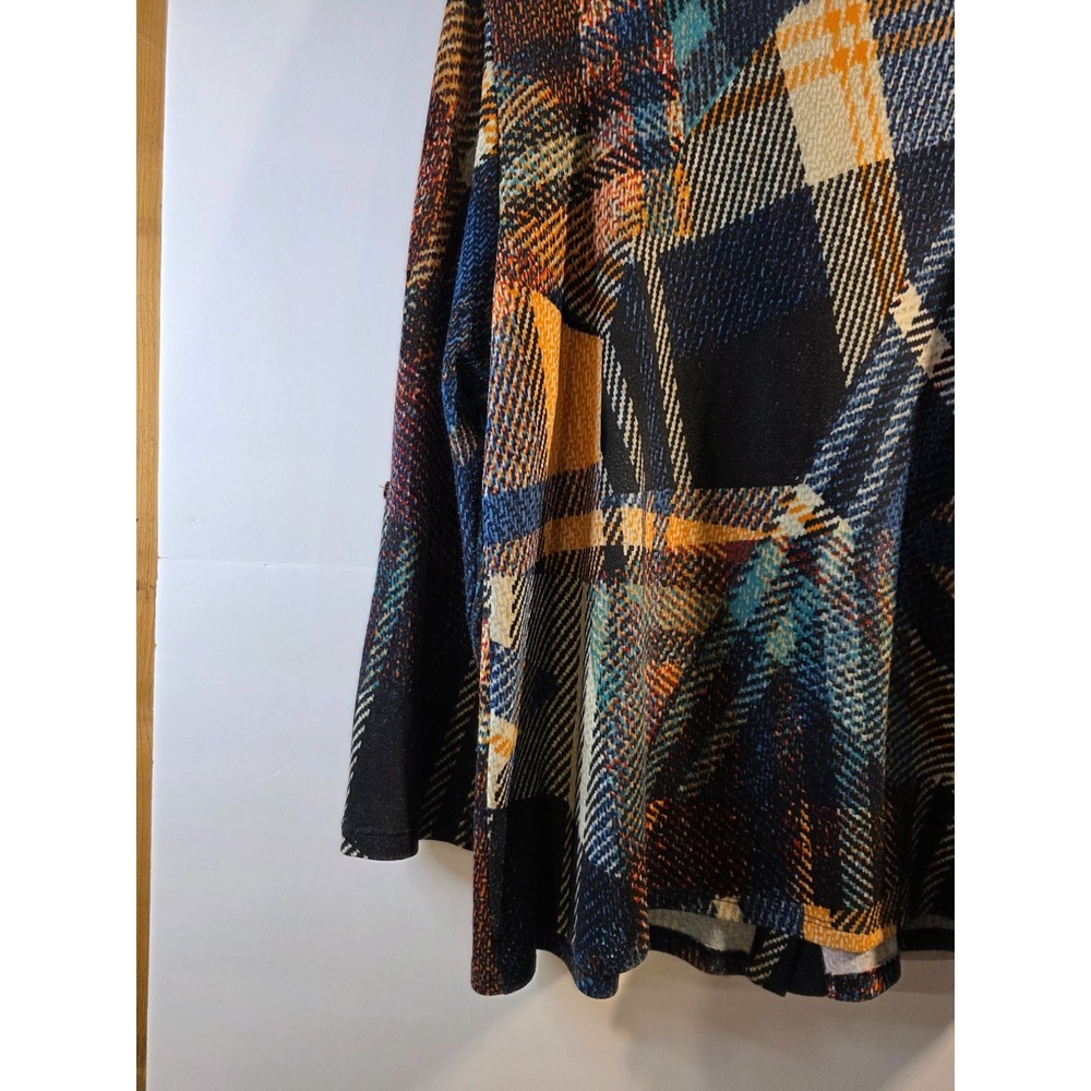 LIBRA GEO PATCHWORK LONG SLEEVE BUTTON WOMENS SHIRT SZ XL style 24039 0526-22 - Picture 5 of 15